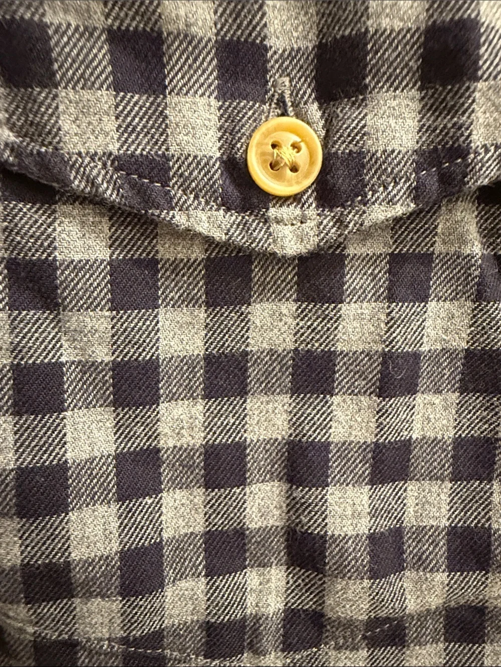 J. Crew Navy and White Gingham Button-Down Shirt